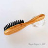 Mini Paddle Hairbrush w/ Pure Boar Bristles, Olive wood #063-B