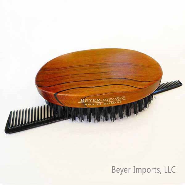 Men's Boar Bristle Hairbrush w/ strong Bristles (100% Boar), Beech wood darker #091-S