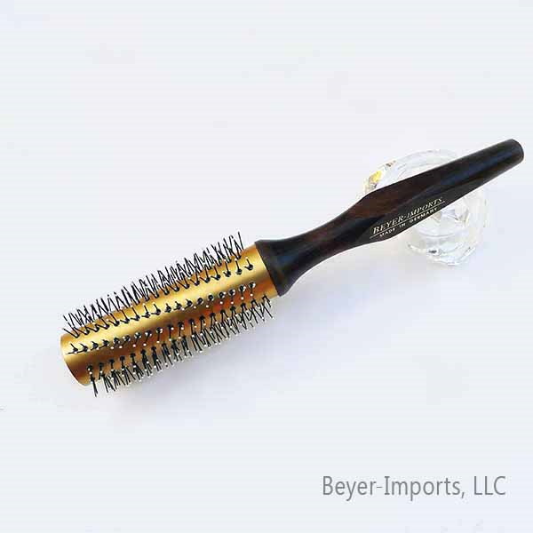 Gold-Plated Metal Tube Styling Brush, small w/ Nylon Bristles #100-GS