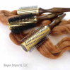 Group of Gold-Plated Metal Tube Styling Brushes in three different sizes