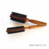 Round Boar Bristle Styling Brushes, large and small, Beech wood dark